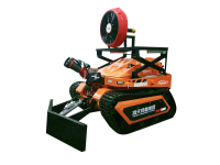 RXR-YM60000D消防排煙滅火機(jī)器人 （第4代，油動液壓，帶推鏟，可升降排煙機(jī)）